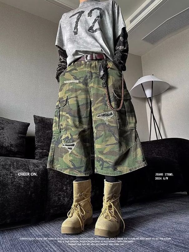 Men's Clothing Summer Style Men's Loose Fit Denim Shorts Trendy Brand Thin Design Unique Casual Five Point Plus Size Pants_mkmklike.com