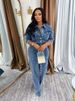 K Fashionable Women's Sexy High Elasticity Button Up Denim Casual Set Two-piece Set_mkmklike.com