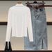 Women's Clothing Spring And Autumn Women's Clothing Set New Maillard Style Denim Jacket Suspenders With Retro Jeans Three Piece Suit_mkmklike.com