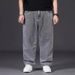 Men's Casual Loose Straight Leg Jeans Dirt Resistant Wear Resistant Suitable For Working In Jeans For Middle Aged And Young Men Short And Stout Men_mkmklike.com