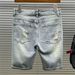 Men's Trendy Ripped Denim Shorts Thin Style Summer Casual Straight Leg Mid Length Five Point Riding Breeches_mkmklike.com