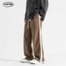 LKTM # Side Striped Corduroy Casual Men's American Loose Trendy Brand Elastic Waist Drawstring Straight Leg Pants 4A9_mkmklike.com