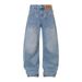 Scimitar Jeans Unique Niche Design Sense Reverse Wear Inverted Workwear Long Men's Trendy Loose Wide-Leg Sickle Pants_mkmklike.com