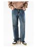 Men's High Waist Straight Leg Jeans - Vintage Washed Denim Pants For Teens & Young Adults (Sizes 28-36)_mkmklike.com