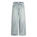 Punk Washed Denim Wide-Leg Men Loose Versatile Distressed Casual Straight Long Pants Cleanfit Trend_mkmklike.com