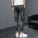 BOY Men's Jeans For Spring And Autumn, Trendy Slim Fit, Casual Straight Leg Pants, 2024 New Thin Autumn Style_mkmklike.com