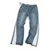 Women's Clothing Denim Splicing Flared Pants Washed Distressed Splicing Jeans For Men And Women_mkmklike.com