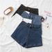 Women's Trendy Rolled up Denim Shorts Summer Thin A-Line Straight Leg Casual Wide Leg Hot Pants Hot Summer New_mkmklike.com