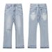 Men's Clothing Niu Wangfeng Niche Trendy Brand American Style Washed Old Loose Men's Hole Cleanfit Jeans_mkmklike.com