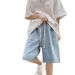 Denim Shorts Men's Summer Thin Loose Five-point Pants American Trendy Brand Casual Washed Elastic Waist Straight Pants_mkmklike.com