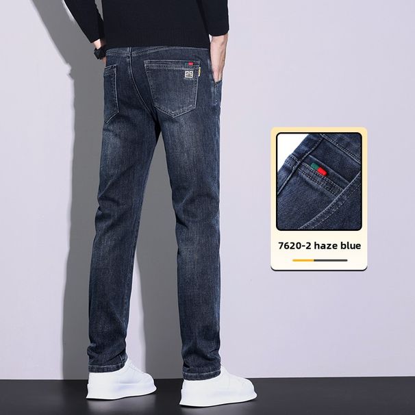 Jeans Men's Loose Straight Pants Korean Elastic Casual Pants_mkmklike.com