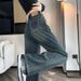 Women's Slim Straight Leg Jeans - High Waist Relaxed Fit Vintage Denim Pants For Autumn, Comfortable & Flowy Wide Leg Trousers In Cement Gray_mkmklike.com