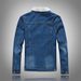 Northfold Men's Winter Large Size Foreign Trade Lamb Wool Denim Blue Slim Fit Long Sleeve Jacket Fleece Lined Top_mkmklike.com