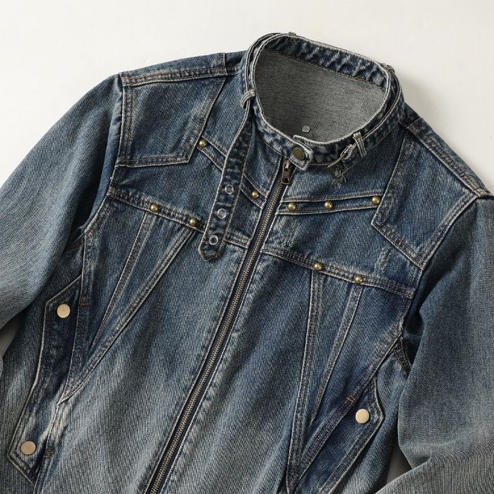 Lunar Apex Plus Size Clothing 2024 Gradient Autumn Winter New American Retro Loose Jacket Men's Denim Top_mkmklike.com