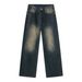 EF JEANS | 2023 Retro Washed Jeans Trendy Brand Versatile Loose And Thin Straight Casual Wide-leg Trousers_mkmklike.com