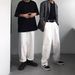 Vintage Japanese Style Oversized White Denim Pants For Men - Loose Fit Wide Leg Streetwear High Waist Straight Trousers_mkmklike.com