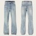 Cleanfit Unisex High Street Vintage Washed Light Blue Jeans Loose Straight Leg Slight Flare Classic Denim for Men And Women S-XXXL_mkmklike.com