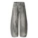 Men's Clothing New American High Street Retro Inkjet Wash Scimitar Jeans Vibe Wide Leg Trousers_mkmklike.com