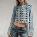 Heavy Industry Locomotive Short Jacket Women's Tide Spring And Autumn Winter New Thin Stand-up Collar Long-sleeved Denim Jacket Top_mkmklike.com