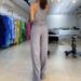 Women's clothing fashion temperament sleeveless hollow shirt high waist wide leg pants two-piece suit_mkmklike.com
