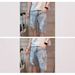 Men's Trendy Ripped Denim Shorts Loose Fit Straight Leg Five Point Pants Casual Fashionable Thin Mid-Length Breeches Summer Riding Shorts_mkmklike.com