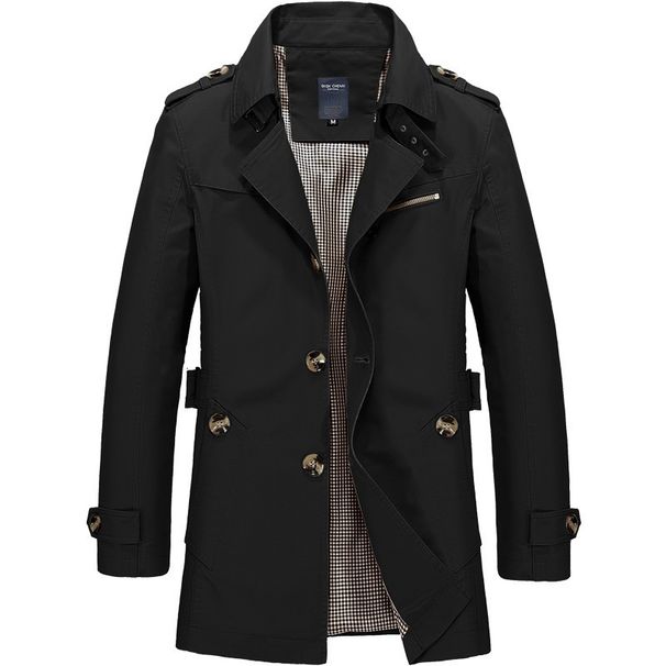 Pulse Pulse 2025 New Foreign Trade European And American Style Cotton Large Size Mid-Length Jacket Men's Casual Solid Color Coat_mkmklike.com
