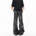 Men's High Street Hip Hop Flared Jeans Retro Brushed Wax Wash Zipper Design Loose Fitting Trousers For Men And Women_mkmklike.com