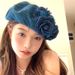 Hot Sale Fashion Floer Denim Beret Hats for Women Girls Spring Summer Seet Coboy Cap Korean Casual Artist Painter Caps 2024_mkmklike.com