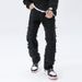 Vintage Distressed Black Jeans – High Street Baggy Fit With Subtle Flare (Unisex, S-3XL, Washed Black)_mkmklike.com