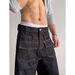 Men's Clothing Men's Niche Reverse Pocket Wide Leg Jeans Curved Fit Floor Length Casual Pants For Formal & Casual_mkmklike.com