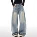 Women's Blue Wide Leg Jeans Loose Straight Leg Pants Versatile Embroidered Plus Size Regular Thickness Autumn Winter Style_mkmklike.com
