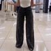 Elegant High-Waisted Wide-Leg Pants With Lace & Denim Trim - Flowy & Flattering For All-Day Comfort_mkmklike.com