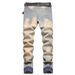 Men's Clothing Youth Street Trend Embroidery Embroidery Retro Cuff Fashion Stretch Denim Trousers_mkmklike.com