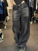 Women’s Clothing large size black wide leg jeans hip hop street ins loose jeans women_mkmklike.com