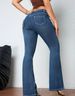Women's Fashion Stretch Loose Denim Trousers Straight Leg Slightly Flared Pants Clothing_mkmklike.com