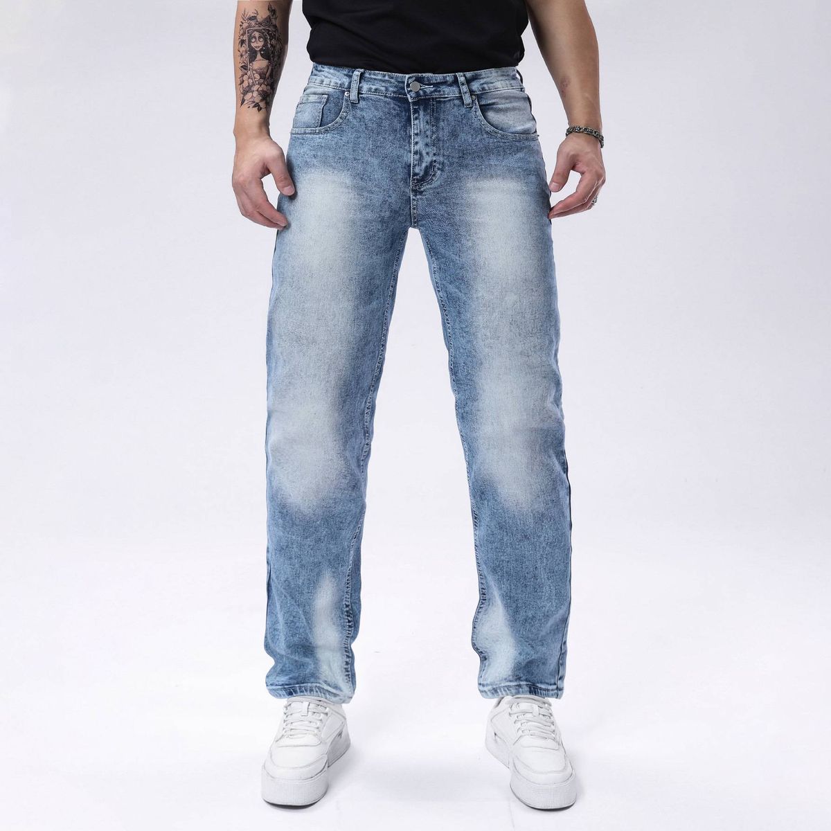 Men's Clothing Stretch Skinny Jeans Slim Fit Blue Trousers Multiple Embroidered Back Pockets Casual Denim_mkmklike.com