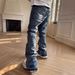 Men's Destroyed Washed Denim Jeans - Distressed Rust & Mud Dye Bootcut Pants For Streetwear Oxidized Rust Effects_mkmklike.com