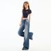 American Retro Narrow Straight-leg Jeans For Women, Spring 2025, Low-waisted, Loose, Versatile, Drapey, Floor-length_mkmklike.com
