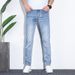 Men's Stretch Denim Relaxed Fit Straight Leg Jeans - Breathable Summer Comfort Pants_mkmklike.com