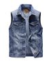 Men's Clothing Autumn Denim Vest Men Retro Trend Jacket Large Size Middle Aged Waistcoat Cotton Multi Pocket Vest Men_mkmklike.com