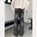 Vintage Washed Denim Pants For Men – High Street Vibe Oversized Straight Fit With Distressed Details (S-XXXL) – 90s Grunge Revival Aesthetic_mkmklike.com