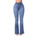 European and American foreign trade cross border supply 2024 spring and summer new high waist elastic flared jeans for women_mkmklike.com
