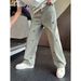 Men's Clothing Embroidered Washed Straight Leg Jeans Men Women Retro Loose Wide Leg Floor Length Pants_mkmklike.com