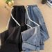 Men's Clothing Retro Style Loose Straight Leg Jeans Thin Summer Trendy Casual Pants With Elastic Waistband New_mkmklike.com