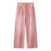 Men's Clothing color wide leg pants straight loose straight washed white jeans for men and women_mkmklike.com