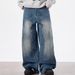 Vintage Washed Lightning Distressed Deconstructed Wide-Leg Jeans For Men & Women - Relaxed Fit High Street Banana Pants With Unique Cut_mkmklike.com
