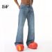 EF JEANS | 2024 New Product, Retro Water Ripple Slim Straight Washed Jeans Tide_mkmklike.com