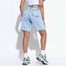 Women's High-Waisted Light Blue Denim Shorts Summer Versatile Basic Style Flattering for All Body Types_mkmklike.com