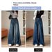 Retro Double-breasted High-waisted Wide-leg Jeans Women, Spring, Plus Size, For Pear-shaped Body Types, Loose Fit,_mkmklike.com