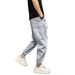 Men's Light Blue Relaxed Fit Washed Denim Jeans - Summer Casual Straight Leg Harem Pants For Teen Boys (M-3xl)_mkmklike.com